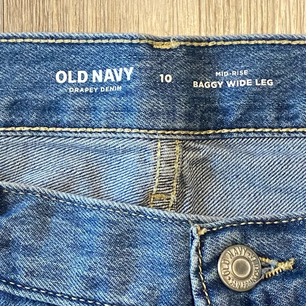 Old Navy New! Women’s high rise baggy wide leg Blue Cargo Jeans size 10 - Image 6