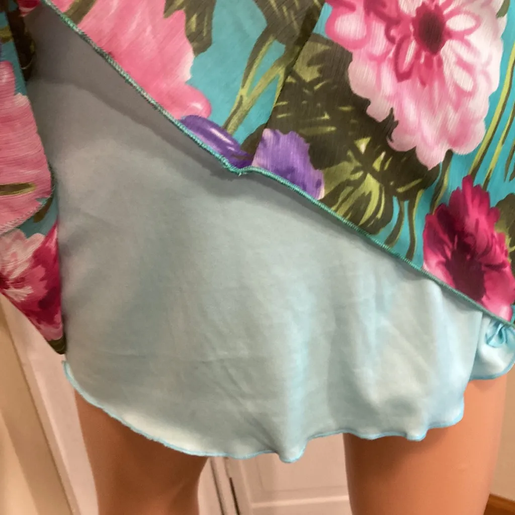 NWT Womens size small Halter tropical mini dress sundress chiffon Freshine XOXO - Image 8