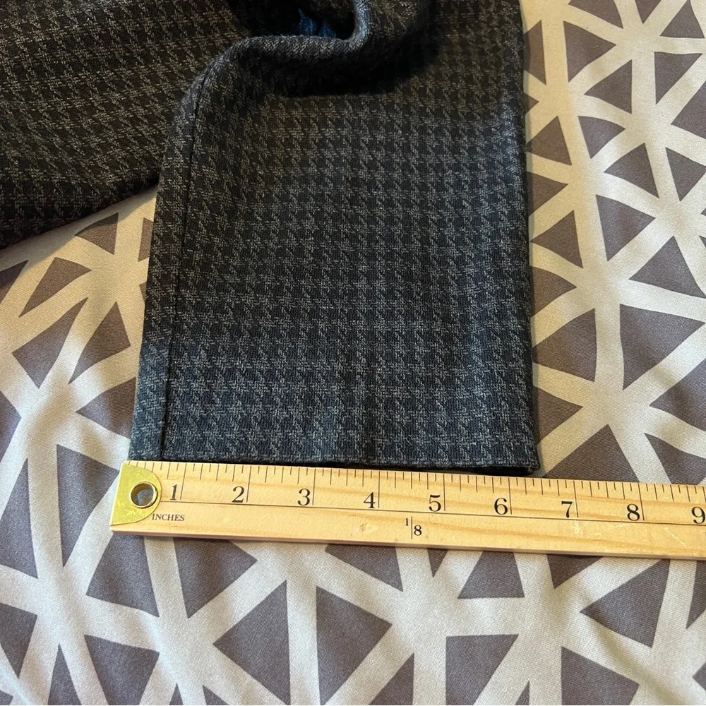 Theory Stretch Knit Twill Houndstooth Tailored Trouser Pants Straight Leg Size 6 - Image 15
