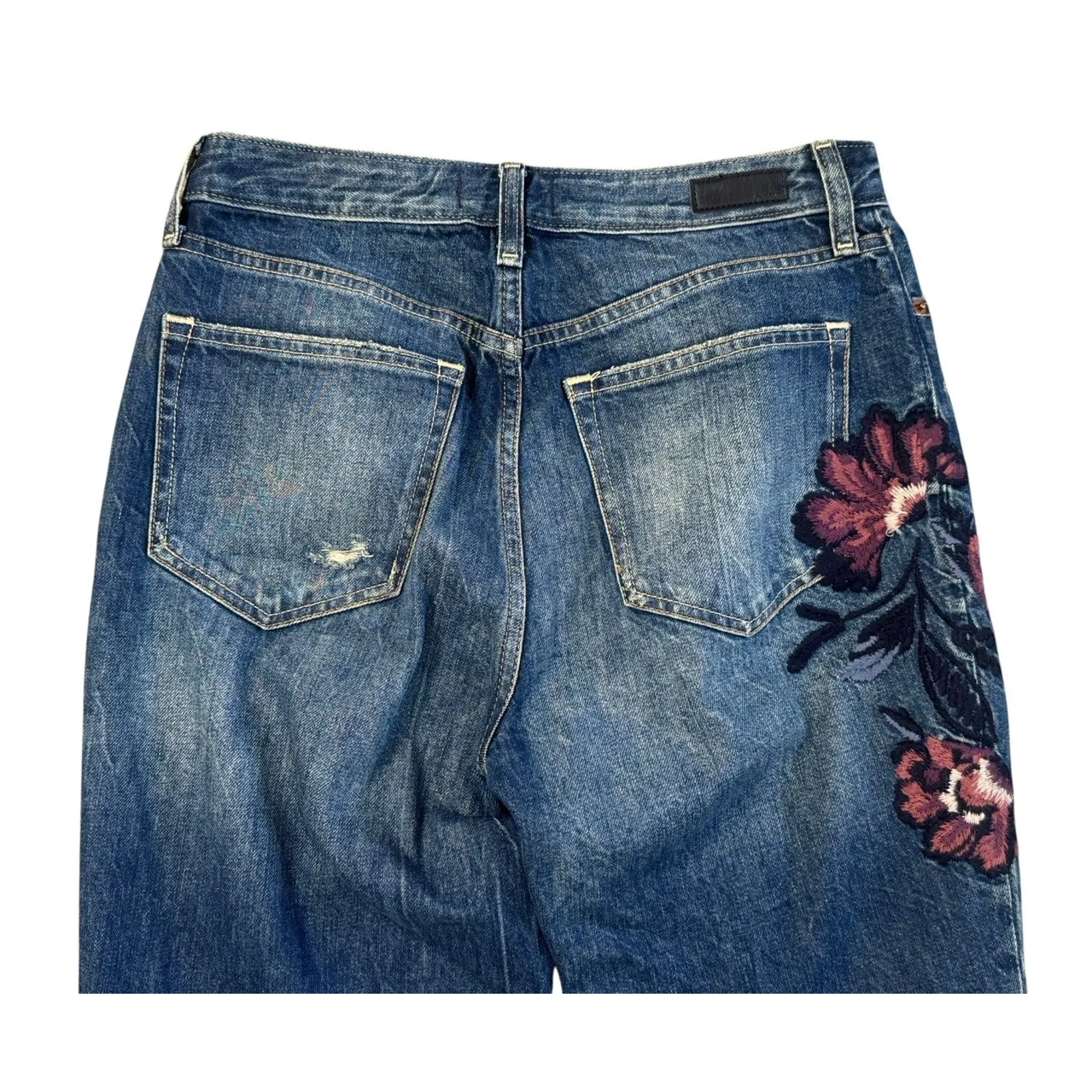 ABERCROMBIE & FITCH 90s Annie Girlfriend Floral Embroidered Jeans High Rise 26 - Image 10