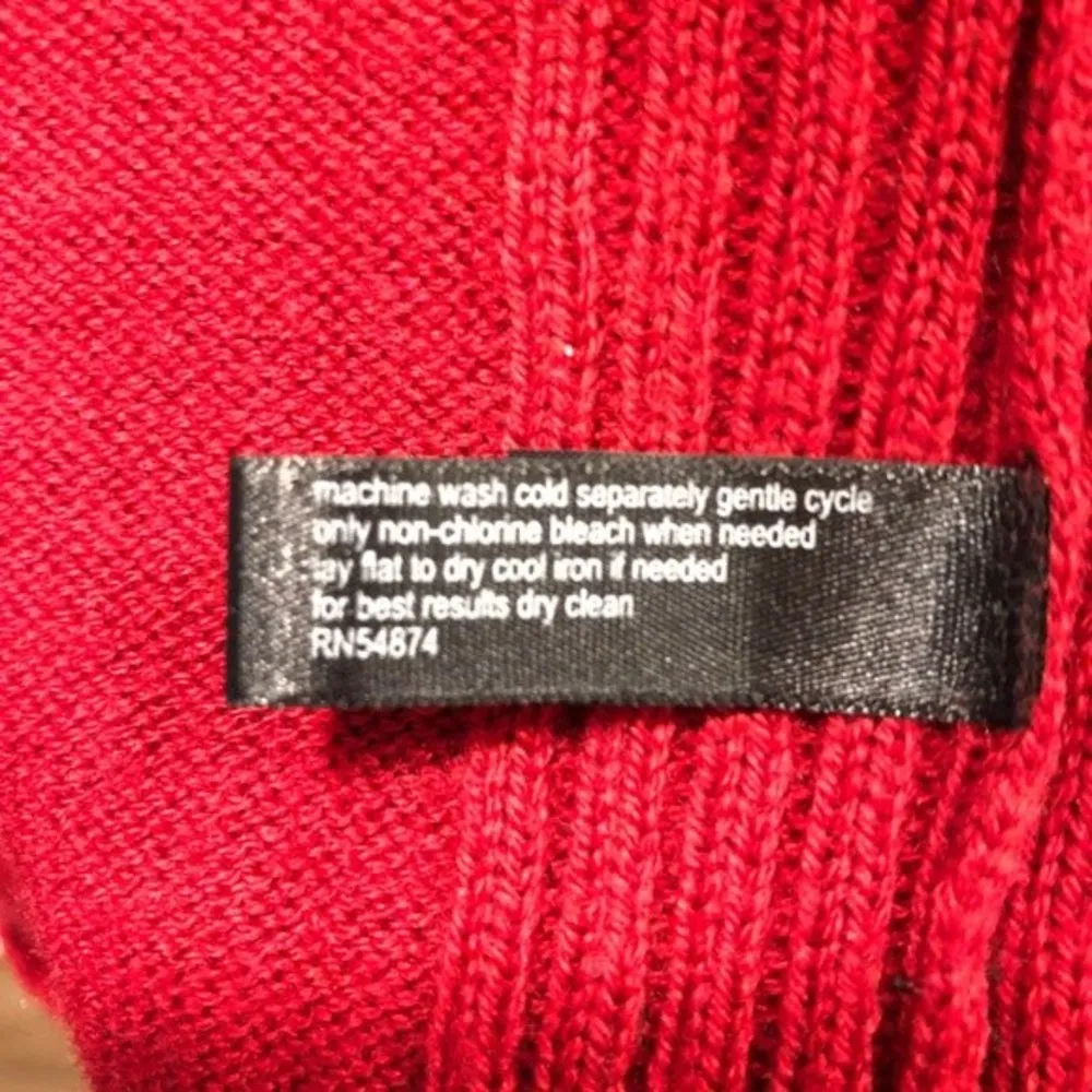 Pullover Sweater Dress Doleman Raglan Sleeves Tight Knit Red XS Tall - Image 5