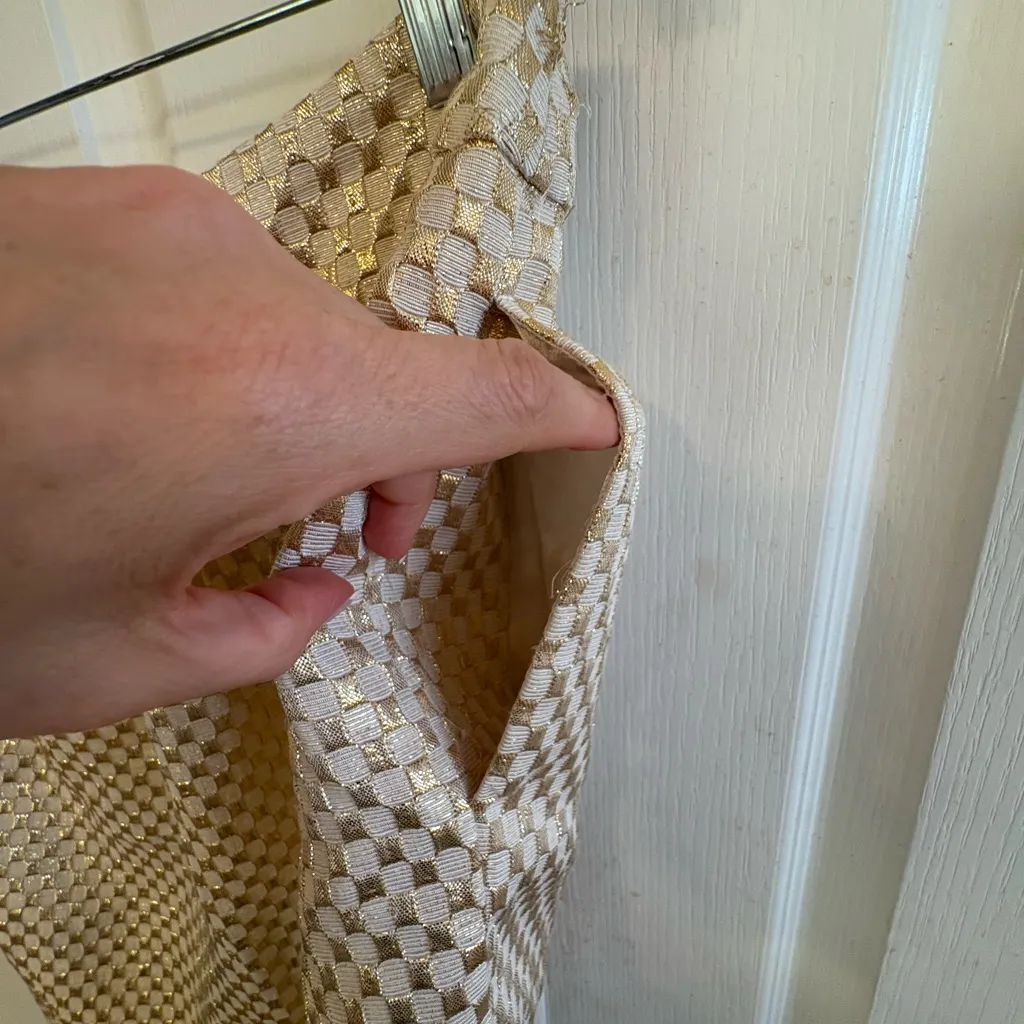 ECI Metallic Gold Textured Pencil Skirt - Image 5