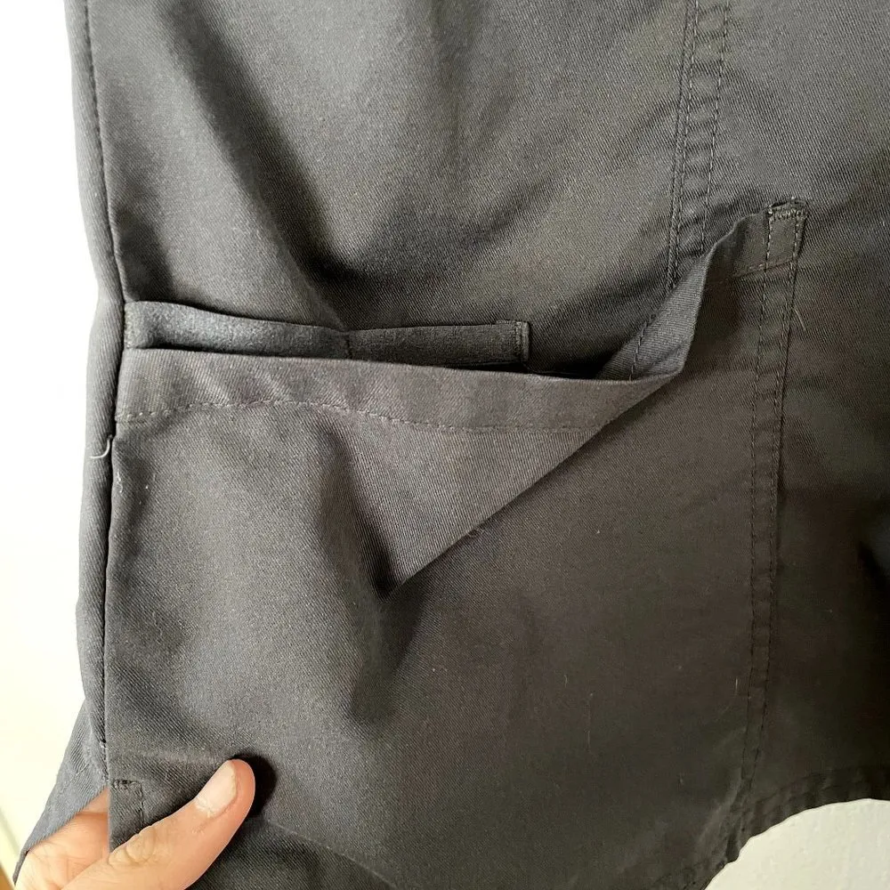 Cherokee workwear scrubs easy care dark gray pockets v-neck doctor nurse - Image 5