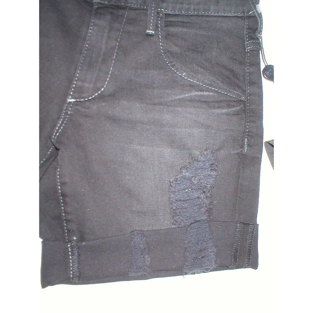 New Womens True Religion NWT $198 Jean Shorts Black Binjai 25 Designer Roll USA - Image 7