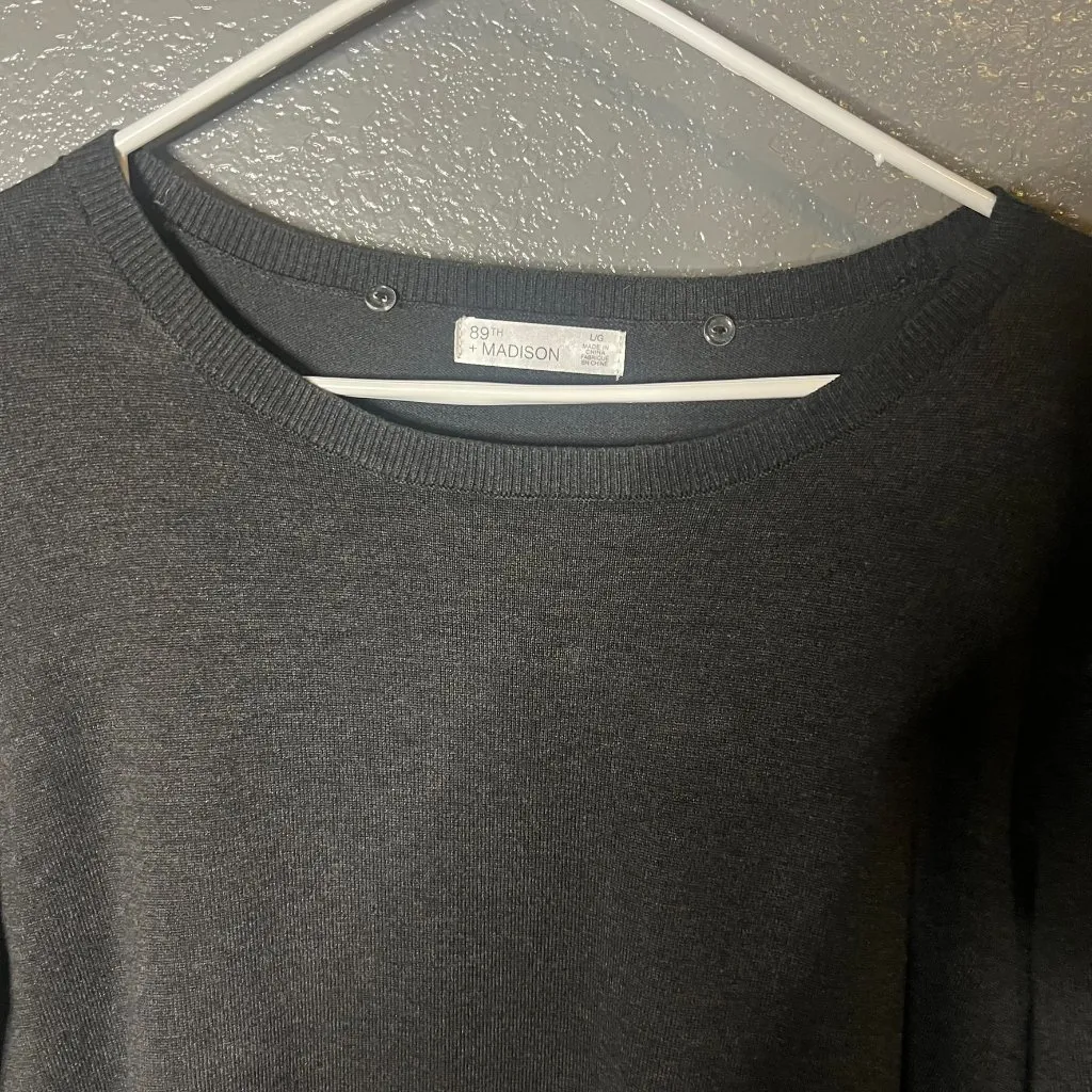 Madison & Co. Women's Black Long Sleeve Cardigan Sweater - Image 3