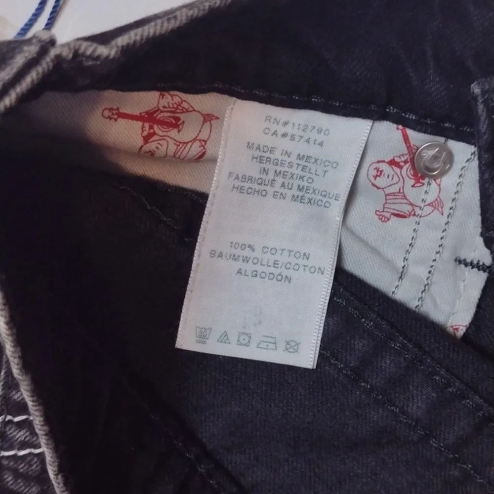 TRUE religion black distressed hi rise cut off shorts - Image 6