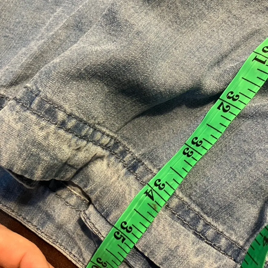 Velvet Heart Denim Dress Women's‎ Small Tiered Mini Short Sleeve Casual Blue New - Image 15