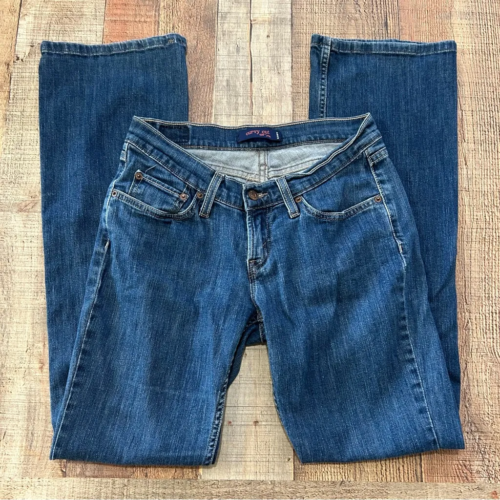 Levi’s 528 Curvy Bootcut Jeans Women’s 9 Long Dark Wash Stretch Denim Wide Leg - Image 2