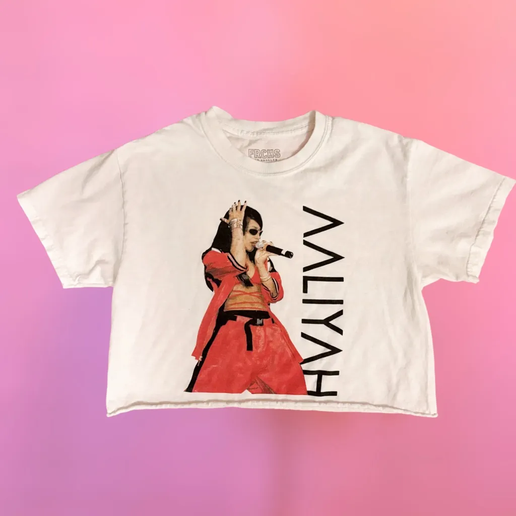 FRCHS Los Angeles x Aaliyah Singer Cotton Short Sleeve Crop Top - Small - Image 5