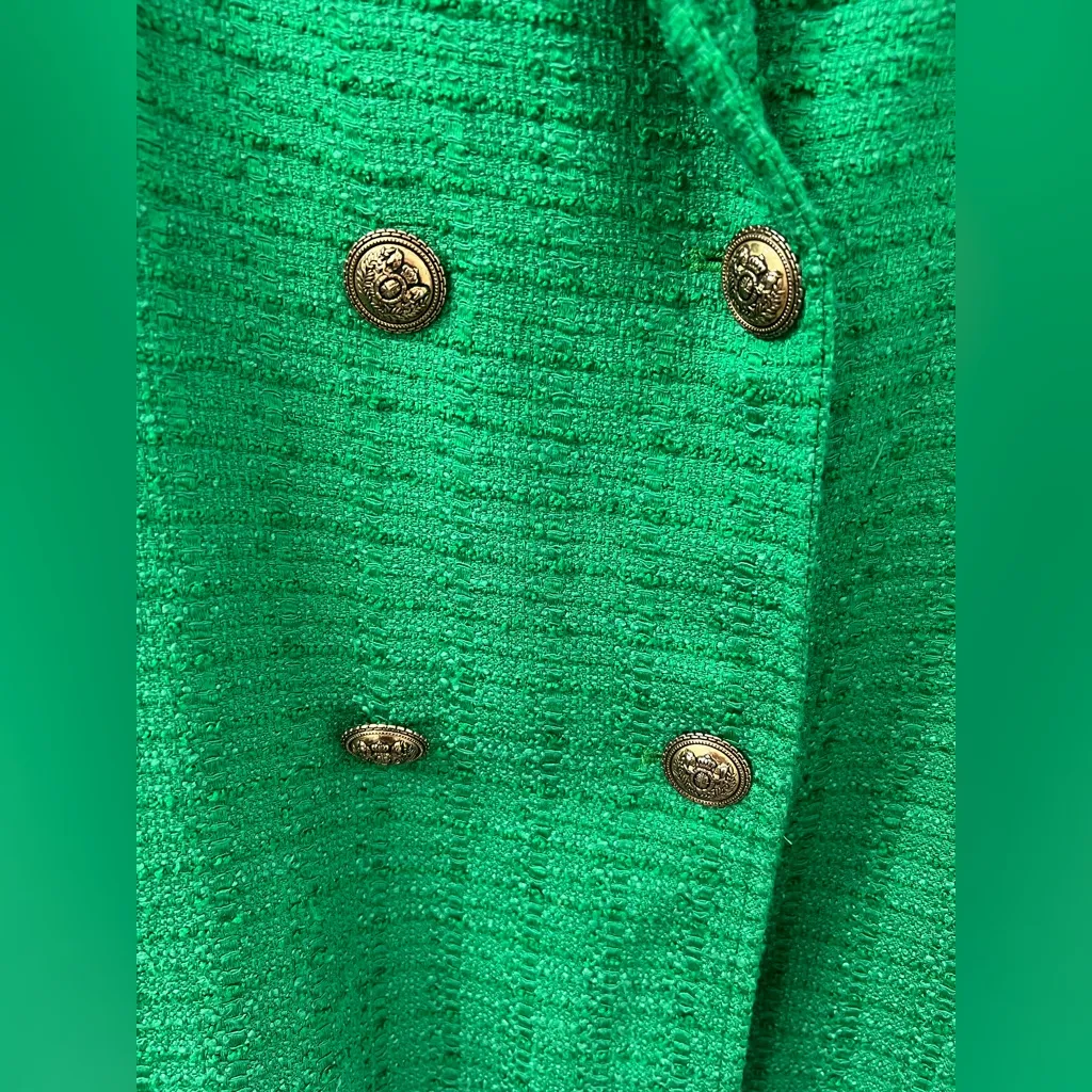 Zara textured double breasted green blazer(Size S) - Image 12