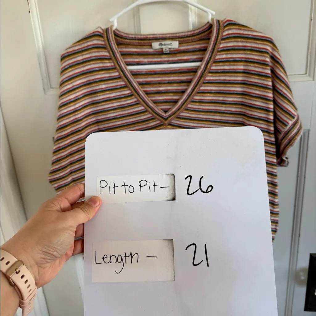 Madewell  striped Paulson sweater tee size medium - Image 8