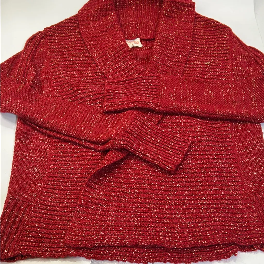 Ambiance Red Knit Cardigan - Image 13