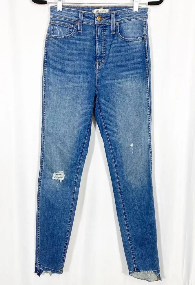 Madewell Curvy High Rise Skinny Jeans Drop Step Hem Edition : Annabelle Wash - Image 3