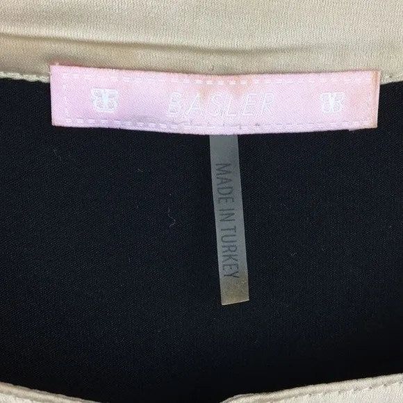 Basler Black & Tan Sleeveless Satin Trim Color Block Top M Size M - Image 11