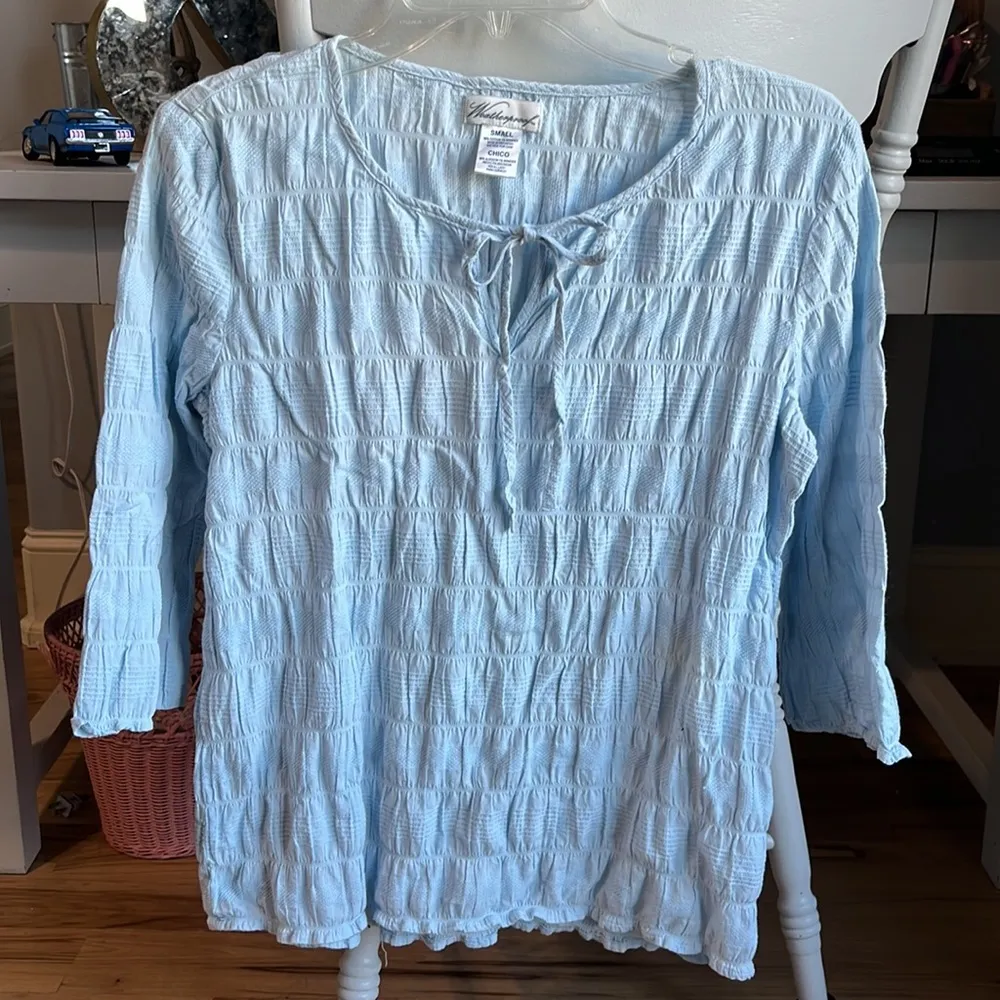 Weatherproof baby blue top womens Small shirt Comfy Lightweight - Image 8