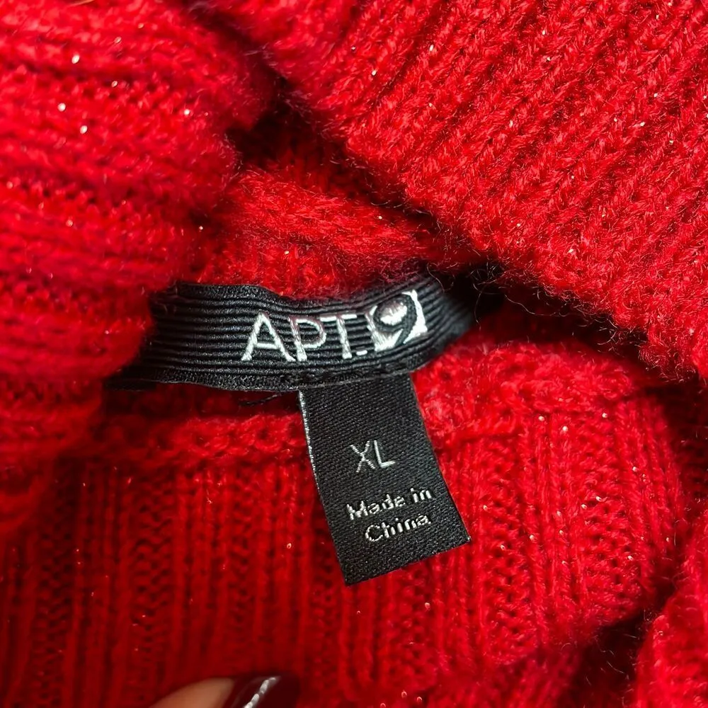 Apt 9 Red Cowell neck sweater￼ - Image 3