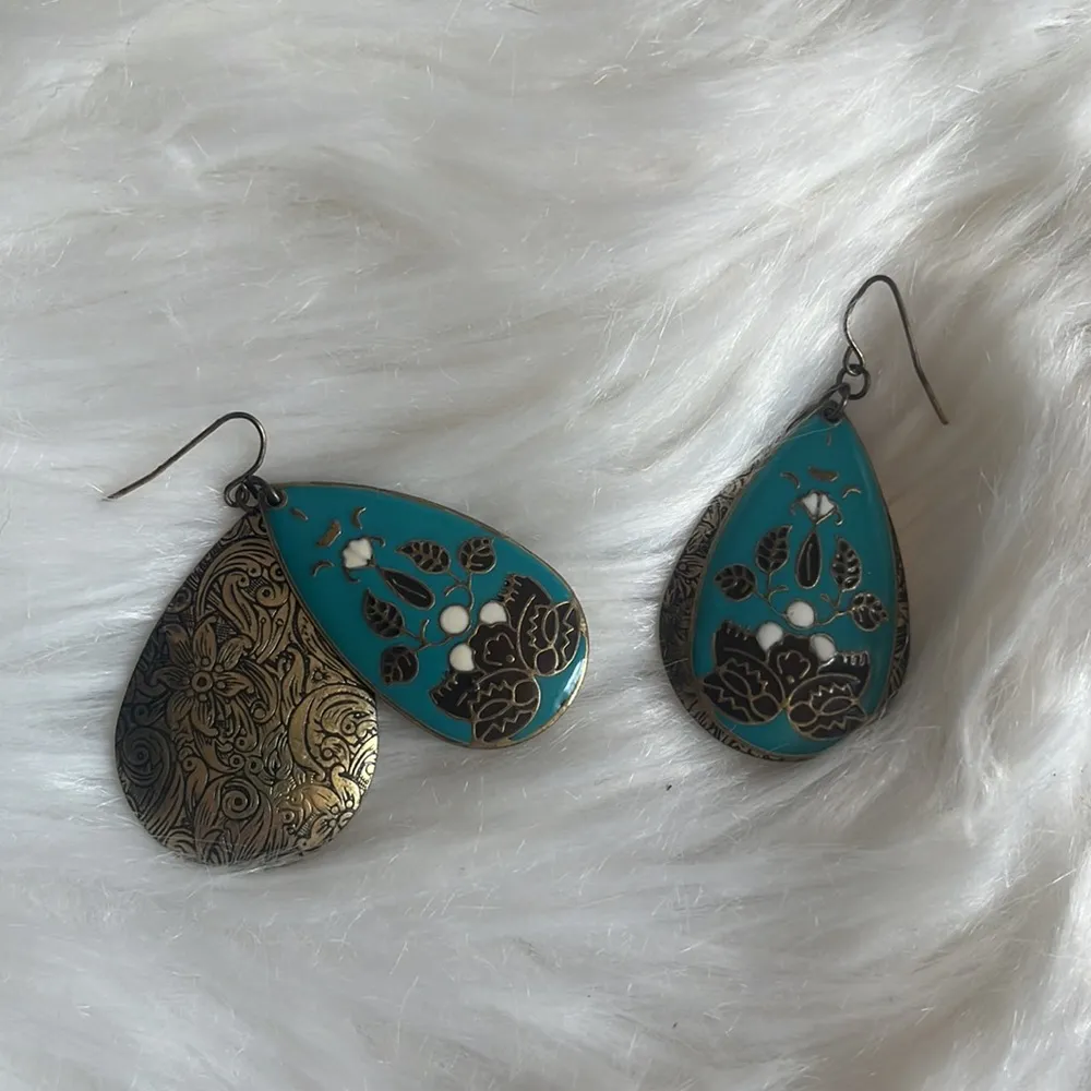 Drop cloisonné earrings - Image 4