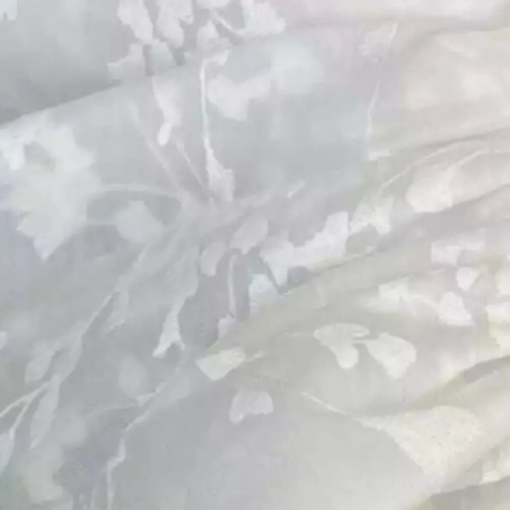 ML Monique Lhuillier Floral Organza Mini Drop Waist Ruched Party Dress 8 White - Image 9