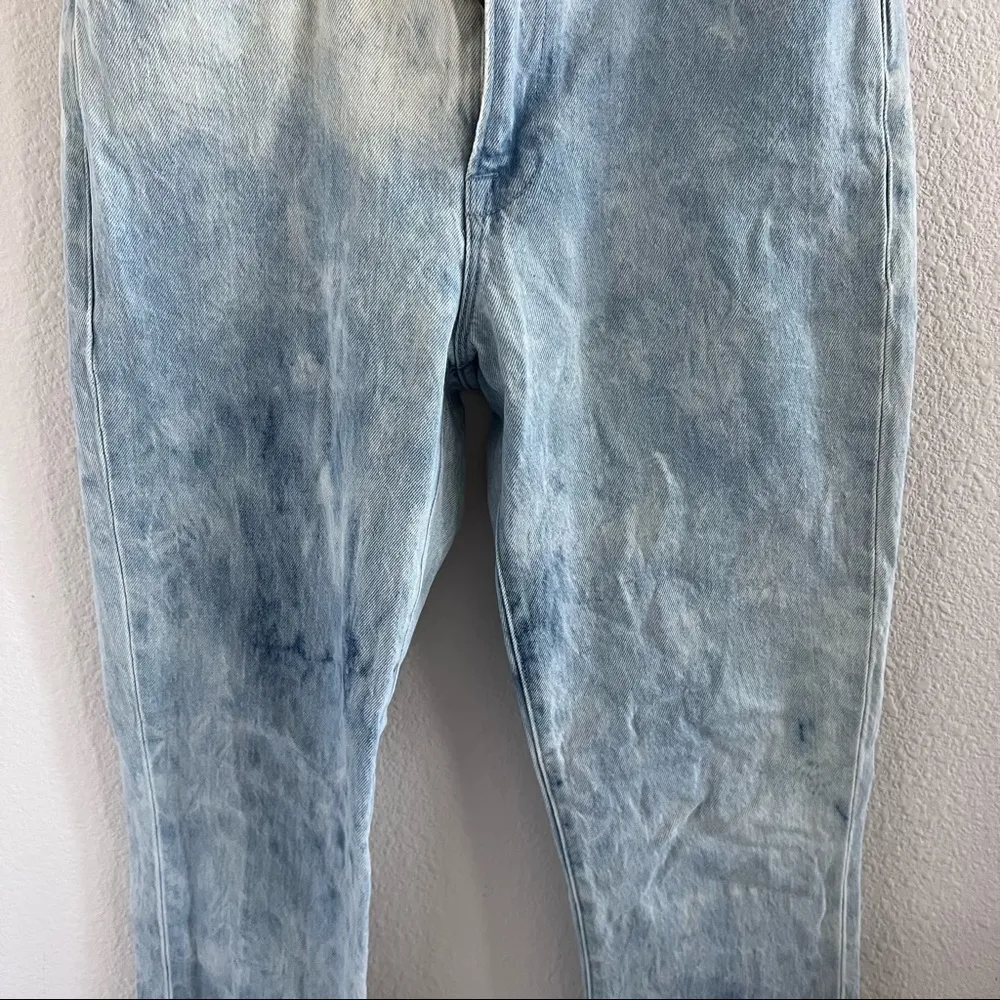 FRAME Denim Le High Straight Jeans Acid Wash Trendy Y2K Vibes Fray Folded Hem 28 - Image 3