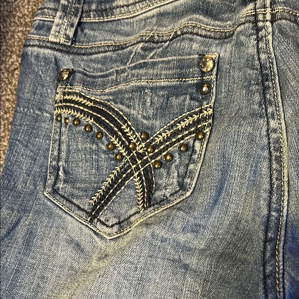 Grace in LA Blue Distressed Jean Bermuda Shorts Medium - Image 6