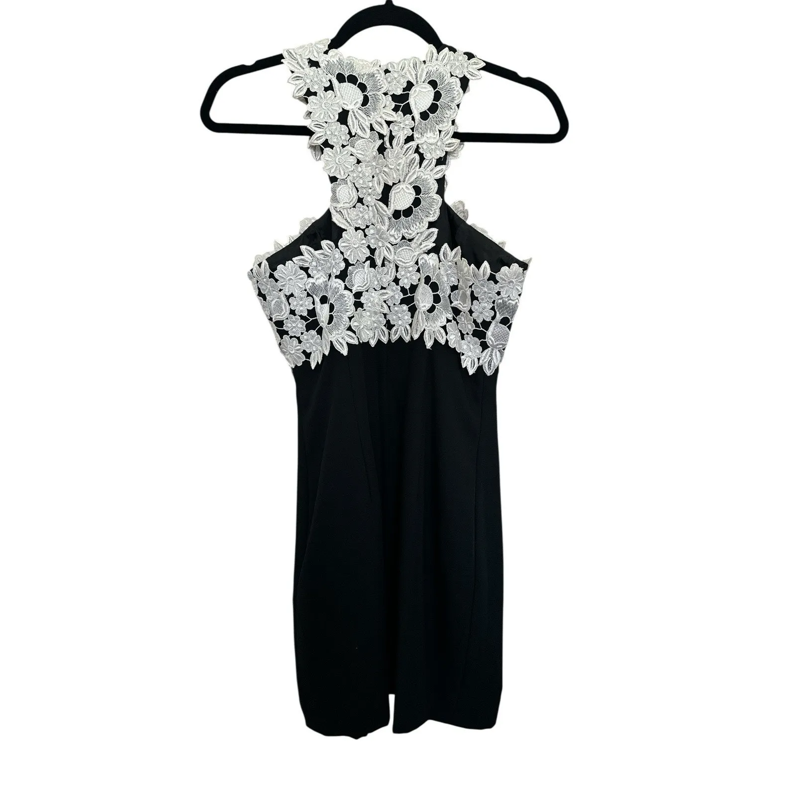 Vintage Y2K Patricia Rhodes Dress Black with White Lace Size 4 Vintages - Image 12