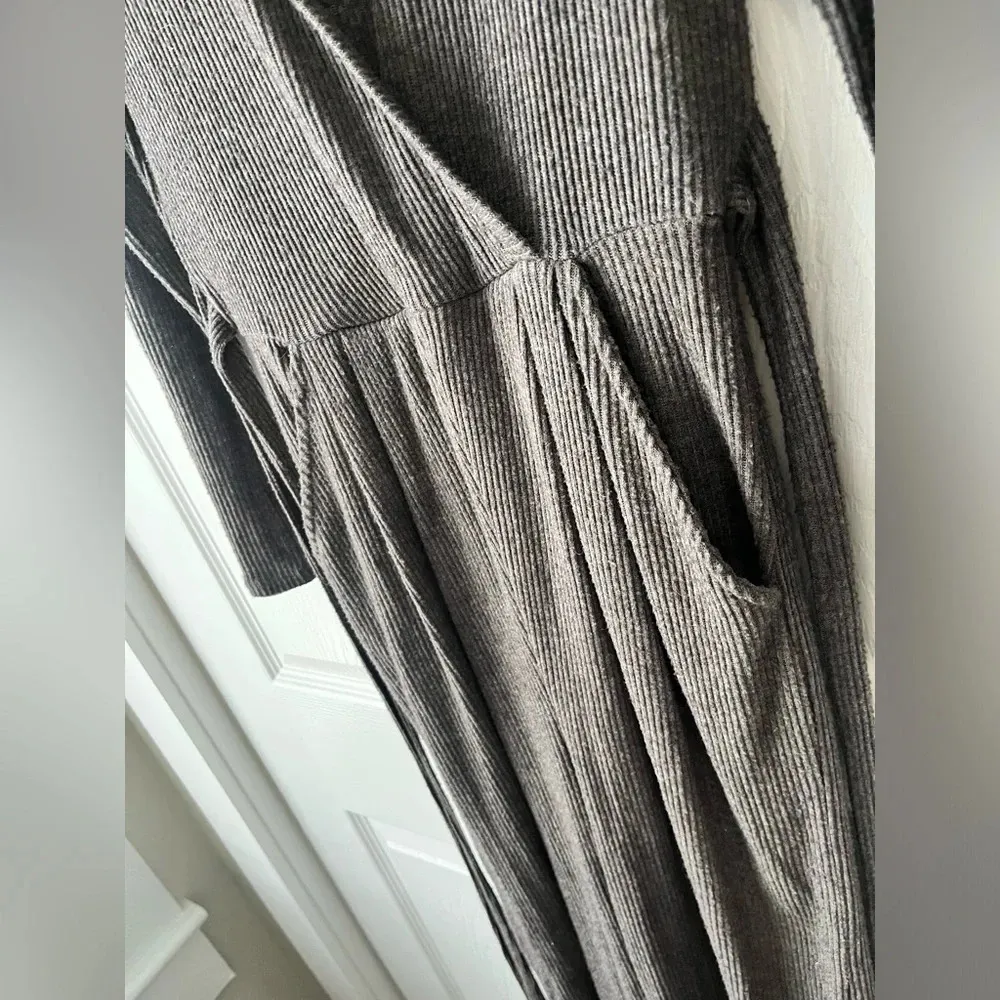 Urban Outfitters Cozy Ribbed Knit Wrap Jumpsuit Size Med - Image 5