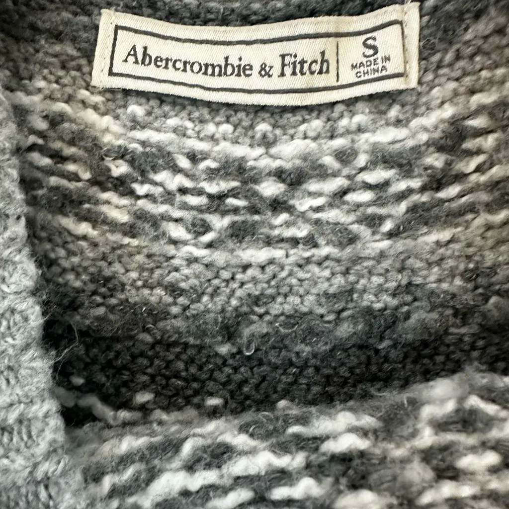 Vintage Abercrombie & Fitch Fair Isle Sweater Ski Cabin Winter Gray Size Small - Image 3