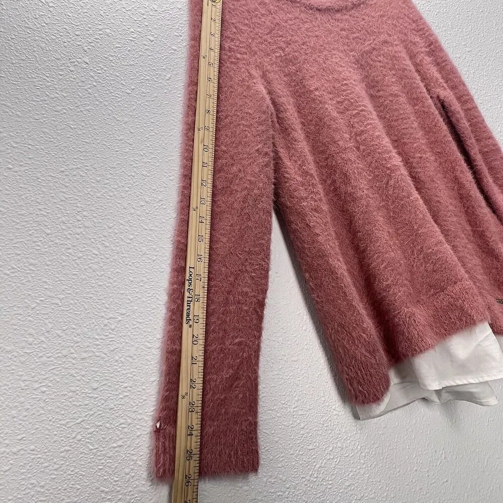 Ivanka Trump cozy sweater round neck Pullover PINK white Black Size SP - Image 6