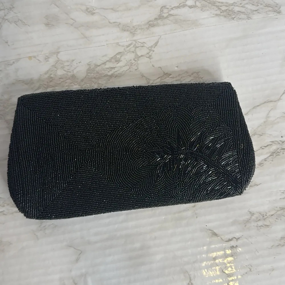 Vtg Fuji bag Elegant Black hand Beaded Clutch bag glam cute luxury - Image 6
