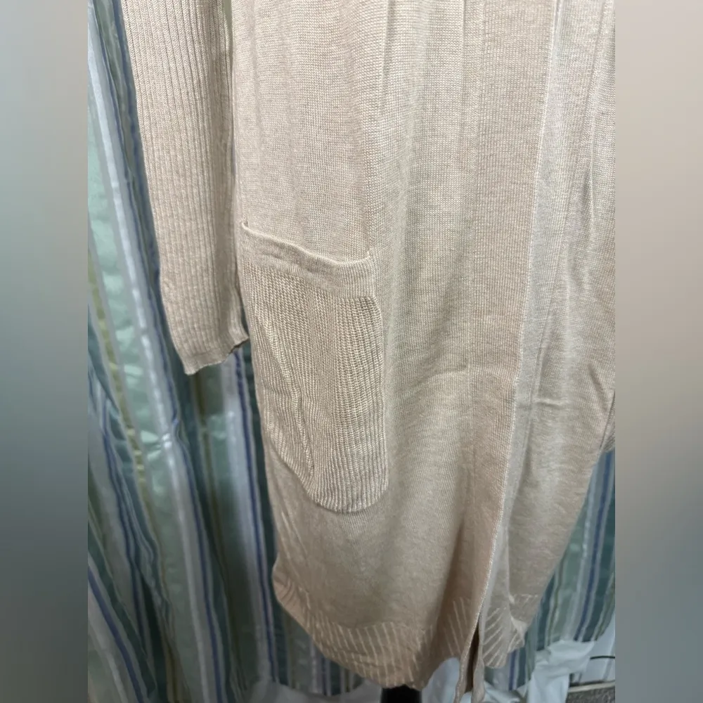 International Concept INC Long Sweater Jacket Open Front L/S Pockets Med EUC - Image 3