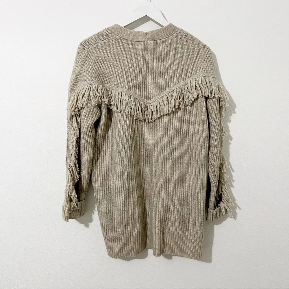 Tularosa Frida Fringe Cardigan Sweater Revolve Stone Tan Size Small S - Image 6