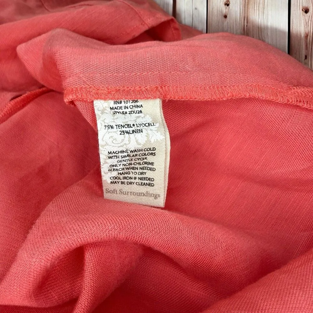 NWOT Soft Surroundings Linen Blend Tunic Top | S | Bell Sleeve | Button Front - Image 8