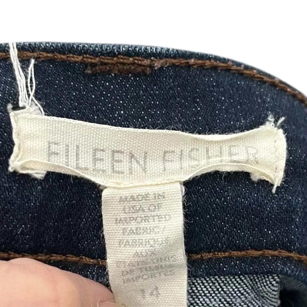 Eileen Fisher Dark Wash Straight Leg Jeans Women’s Size 14 Organic Cotton - Image 9