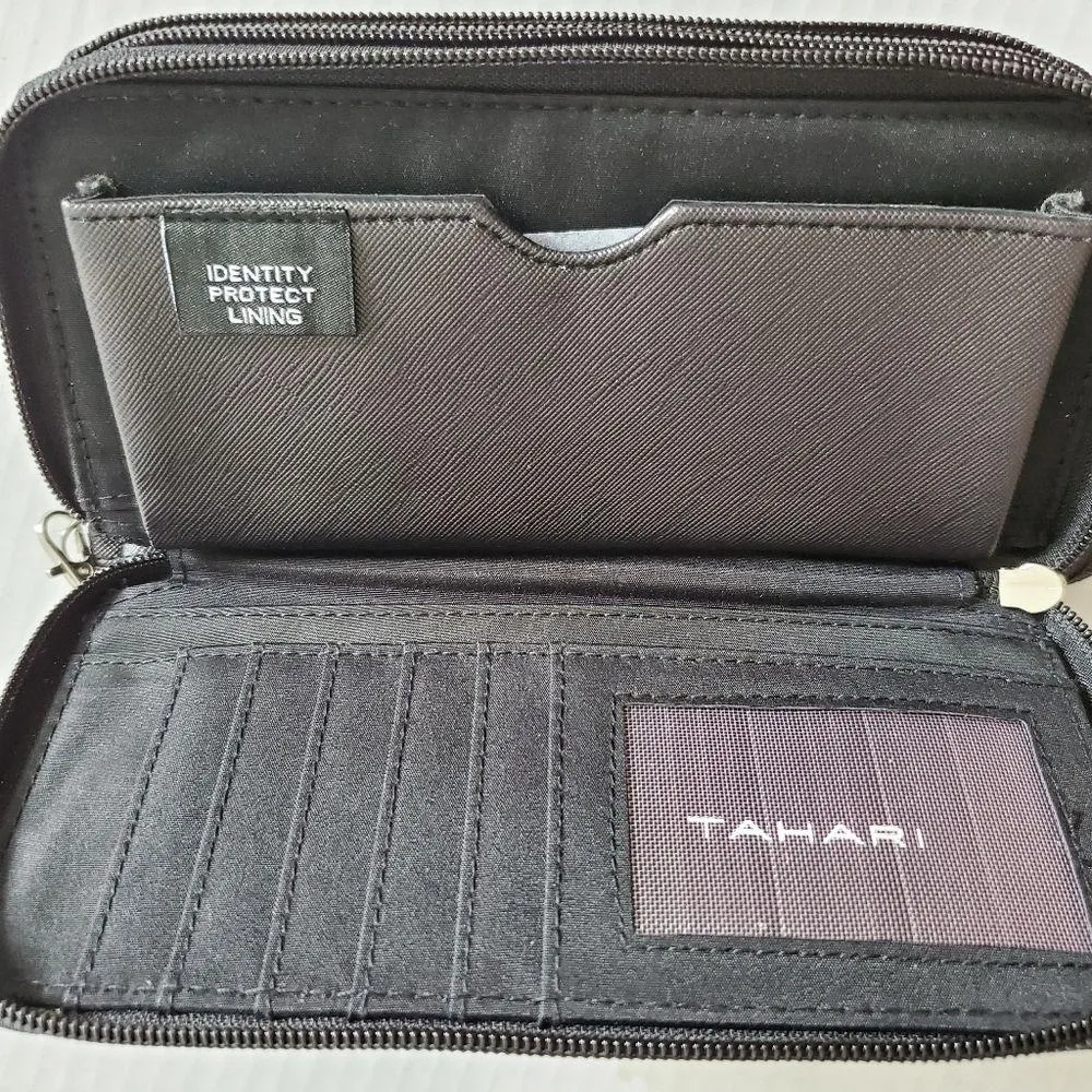 Tahari Zebra Print Black Zip Around Double Wallet - Image 4