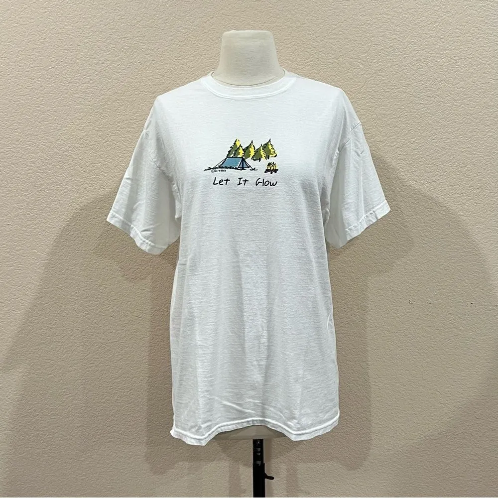 Co-Edikit White Camping Let It Glow Graphic Shirt Medium - Image 8