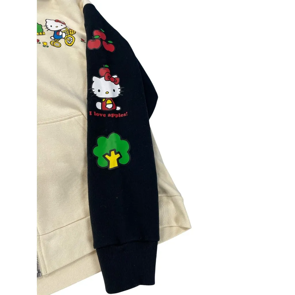 Hello Kitty By Sanrio BoxLunch Zip-Up beige black hoodie ssweater size MD SKU 92 - Image 6