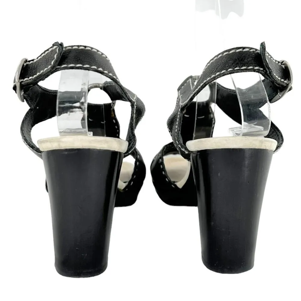 Henry Beguelin Black Leather Beaded Boho Sandals Size 38.5 - Image 7