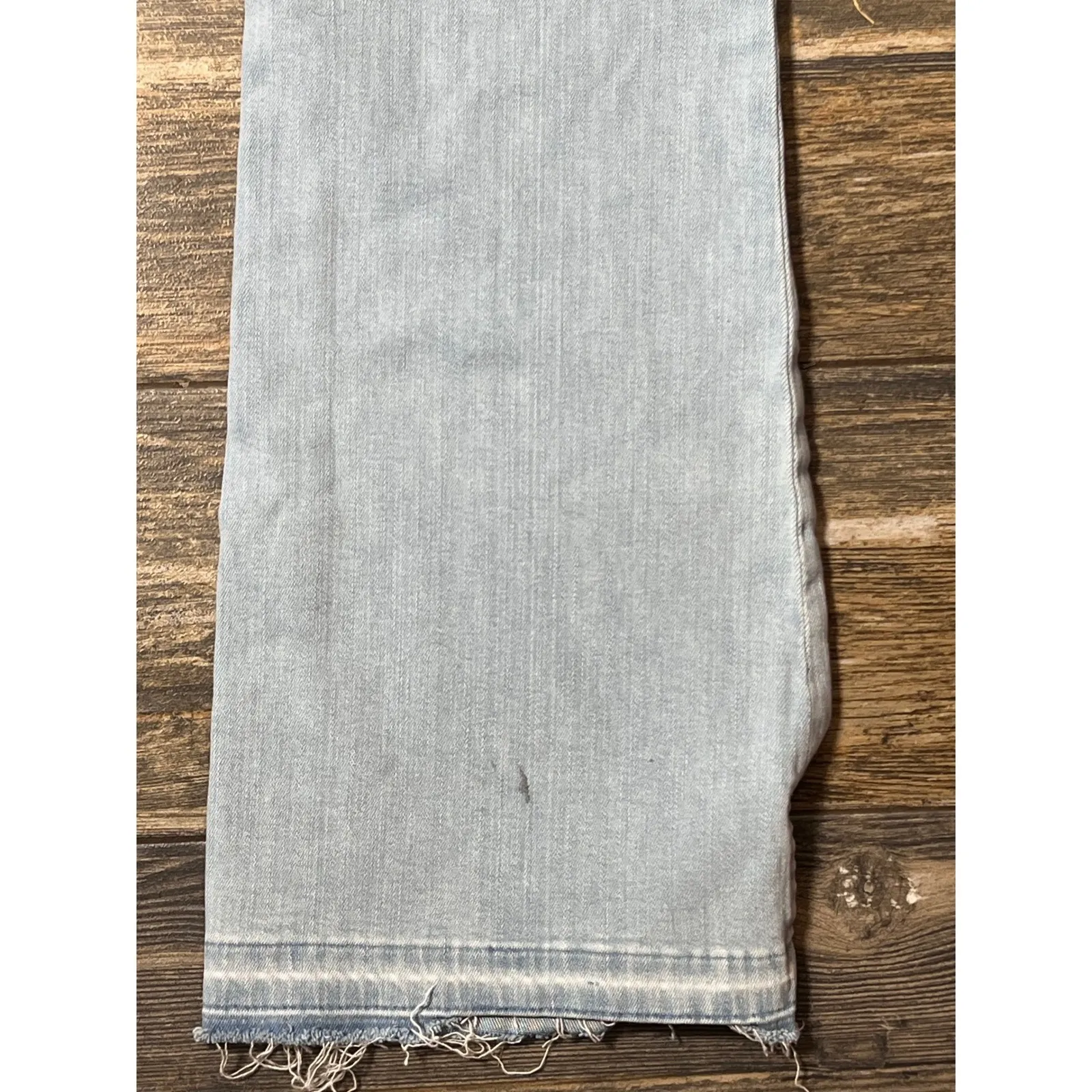 FRAME Le Easy Flare Denim Jeans Light Wash Raw Frayed Hem Size 29 Boho Country - Image 11