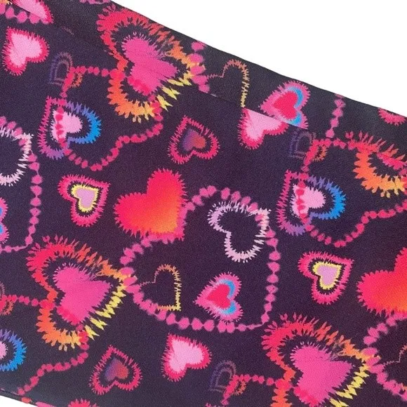 I Am Gia Size S Rylee Cropped Flare Pants Hearts Print Maximalist‎ Kawaii Rave - Image 6