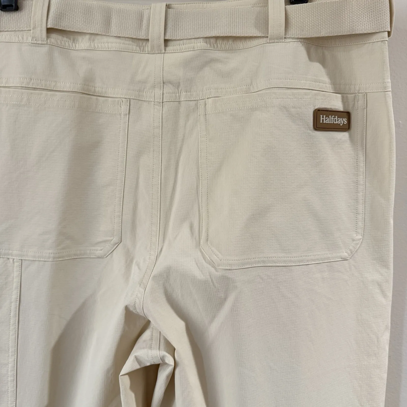 Halfdays Bastille Trail Pant Womens Large Oatmilk Beige Hiking Outdoor Belt New Tan - Image 4