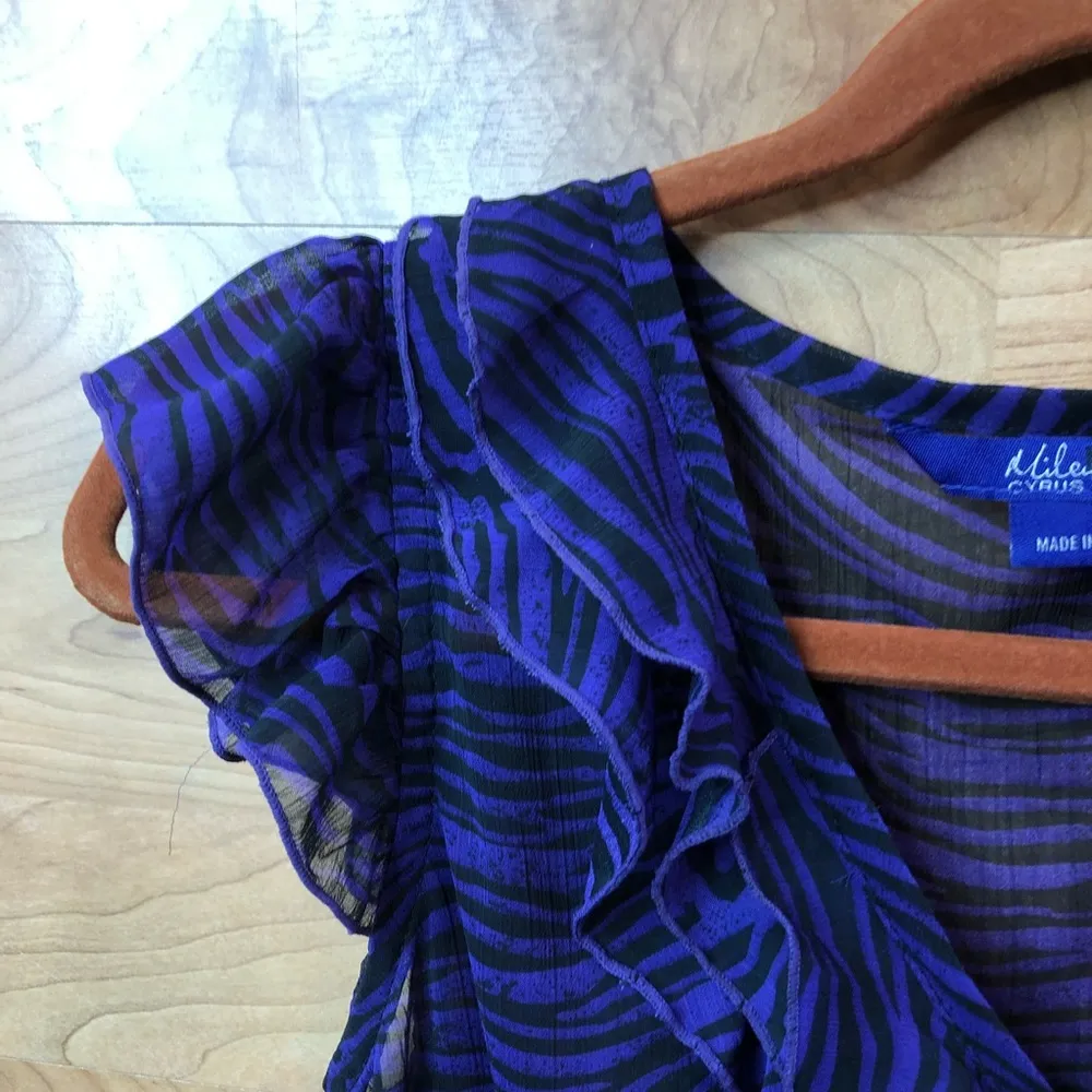 Miley Cyrus Small Sheer Purple & Black Tunic - Image 6