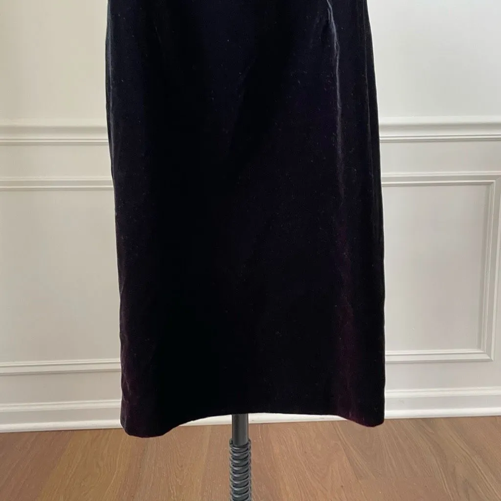 Vintage 80s Cachet Black Velvet Wednesday Addams Dress XL - Image 7