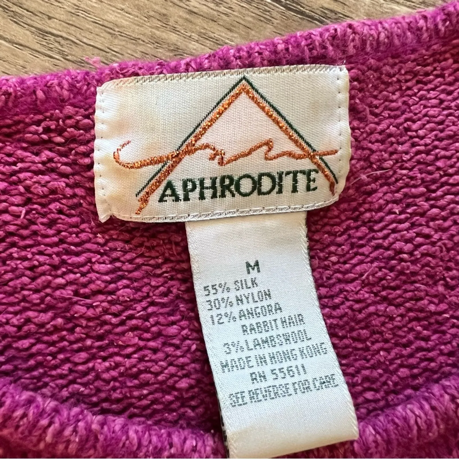 Magenta Pink Black Cardigan Sweater with Furry Embellishment - Image 3