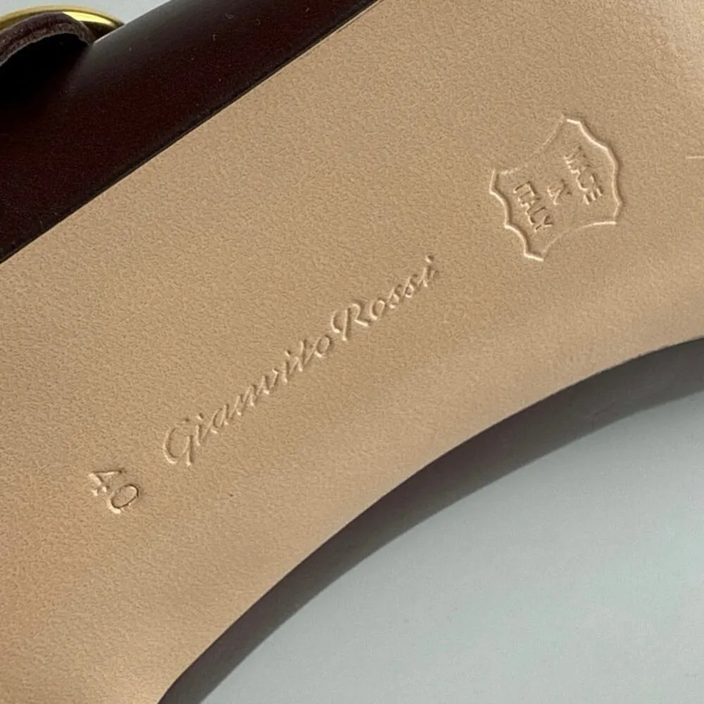 Gianvito Rossi Clash 55 Burgundy Pointed Buckle Strap Leather Pump Heels 40 US 9 - Image 7