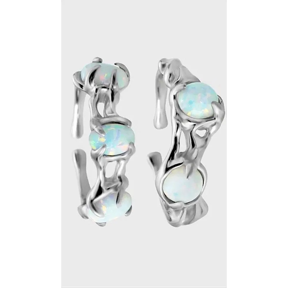 Three Stone Opal Ring | 925 Sterling Silver‎ - Image 6