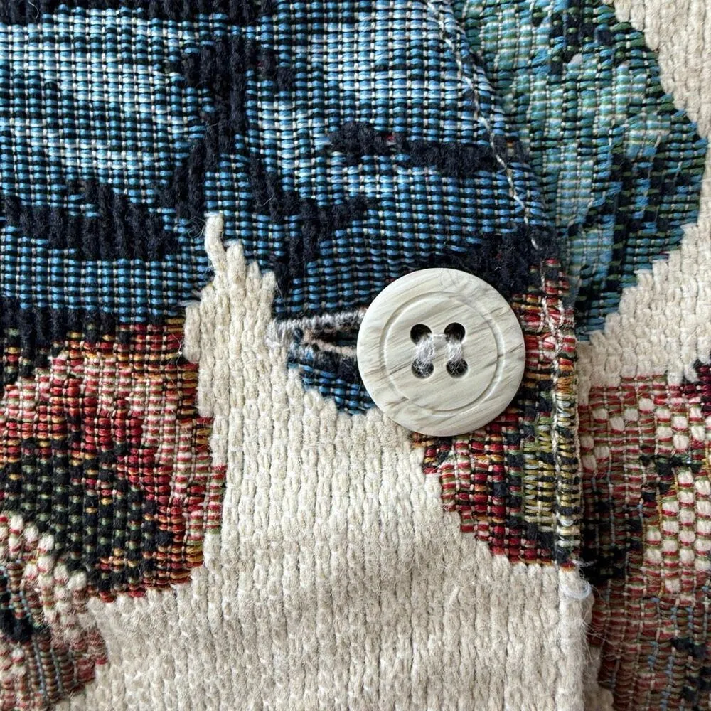 Vintage 90s Northern Traditions Teddy Bear Tapestry Vest XL Tan - Image 7