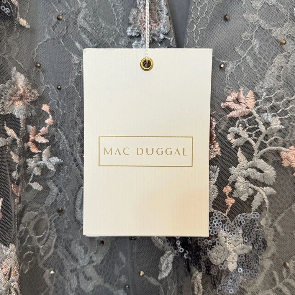 Mac Duggal 67923 Embellished Illusion Long Sleeve A Line Gown Size 16W NWT - Image 10