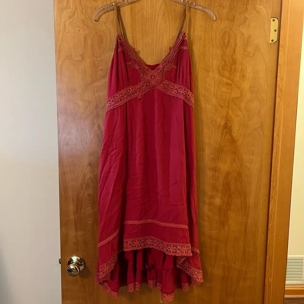 Miss Me Suede Strap Sleeveless Dress Lace At Bodice And Hem Rayon NWT Large - Image 11