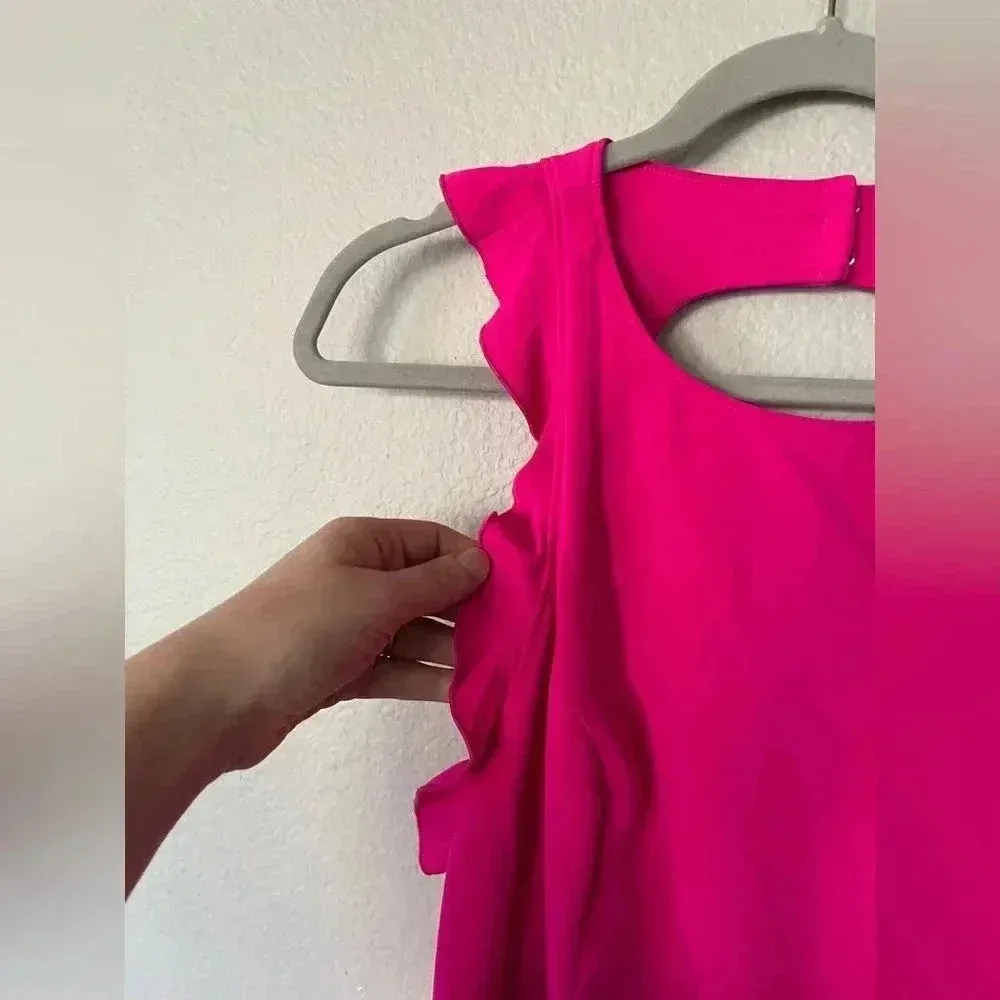 JayGodfrey Fuchsia Ruffle Fit & Flare Mini Dress Women’s Size 10 Pink - Image 7