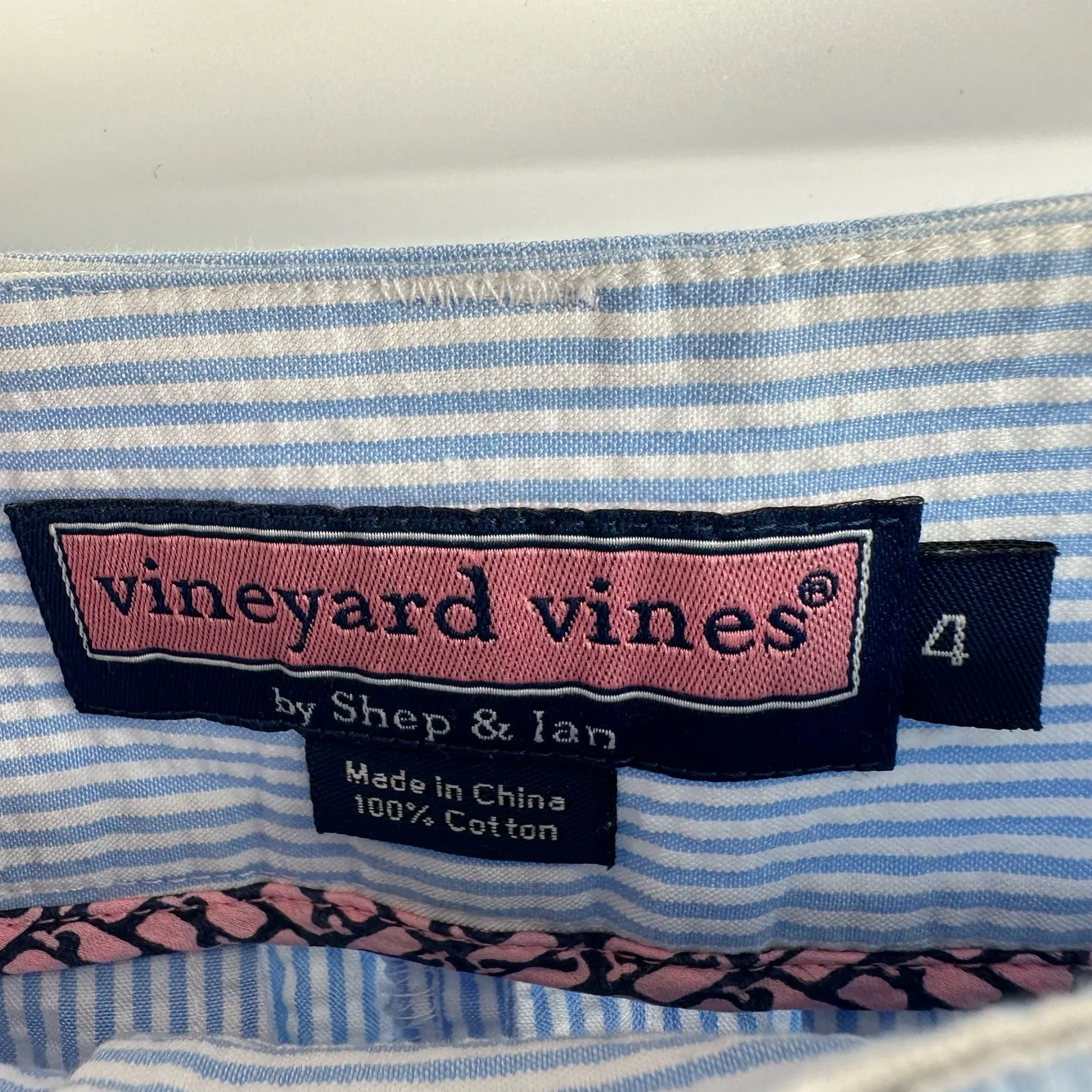 Vineyard Vines Size 4 Mini‎ Skirt Blue White Pinstripe Nautical Boating Golf - Image 5